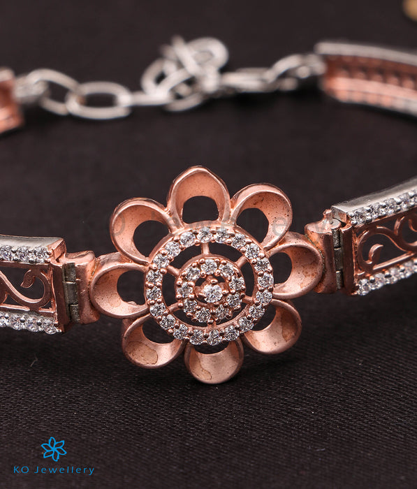 The Arunima Silver Rose- Gold Bracelet