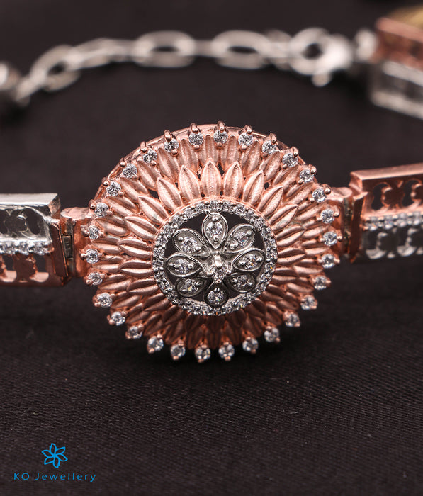 The Latika Silver Rose- Gold Bracelet