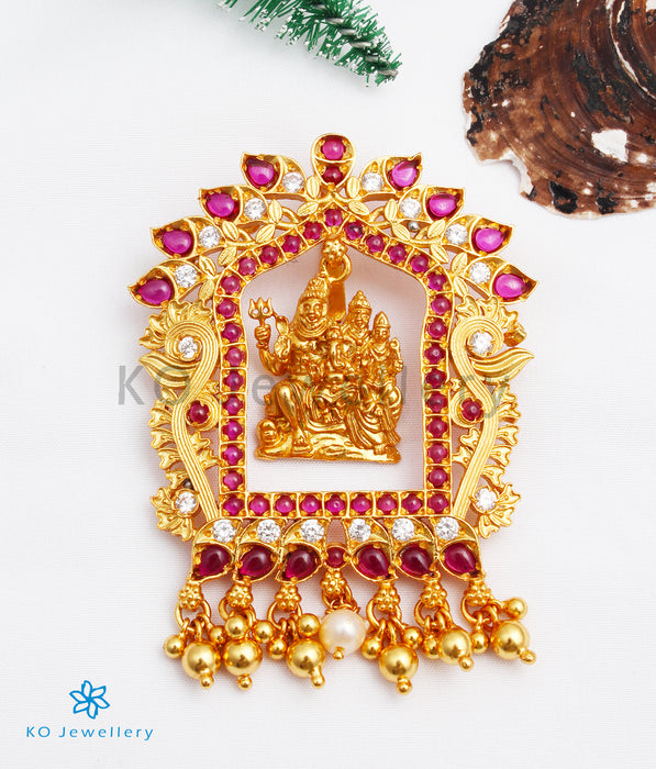 The Shiv-Parvati Silver Deity Pendant