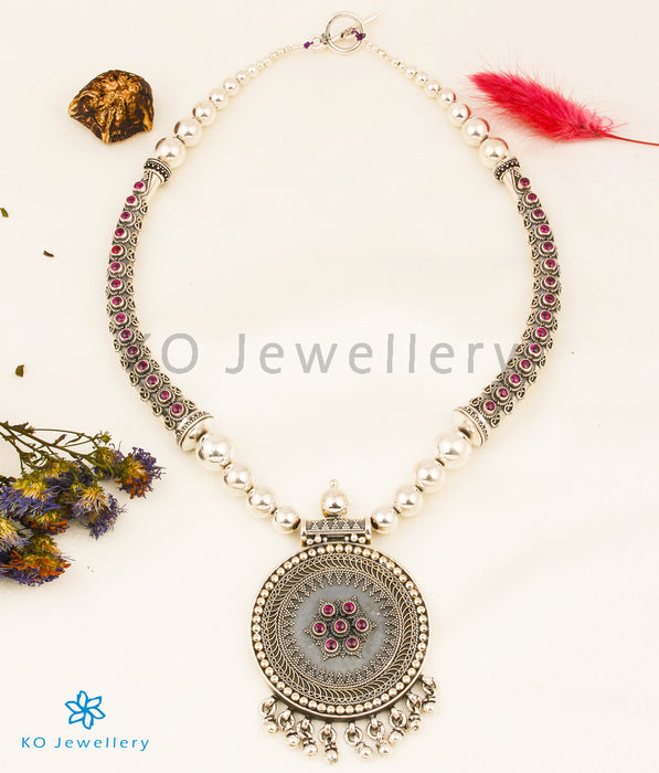 The Mandala Silver Statement Necklace