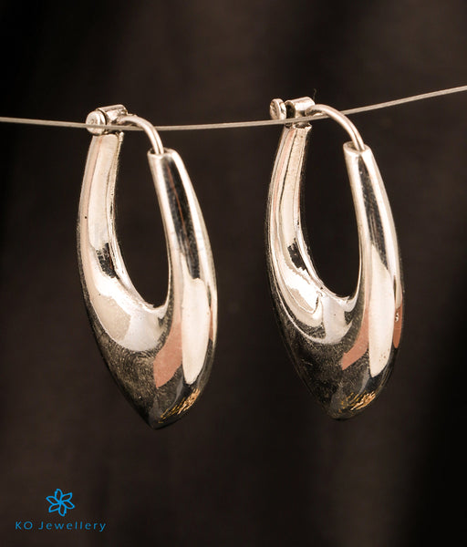 Silver Zircon Gothic Huggie Hoop Earrings  HiSa