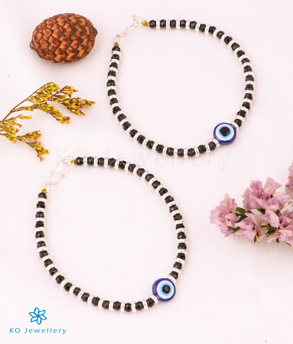 The Kritya  Evileye Silver Baby/Kids Anklets or Bracelets  (6.5 inches)