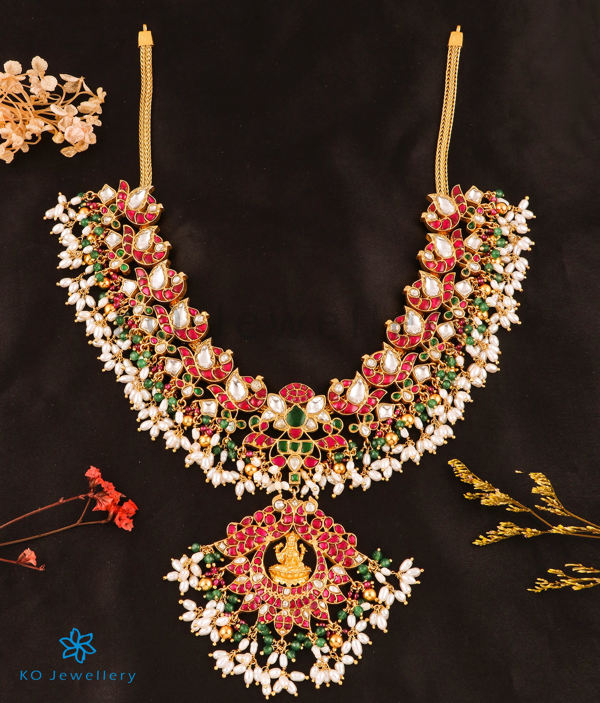 Silver kundan necklace Clearance
