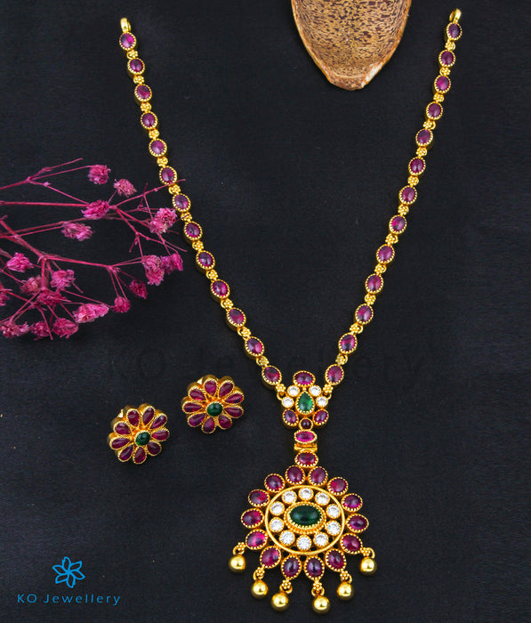 The Pranati Silver Kempu Necklace