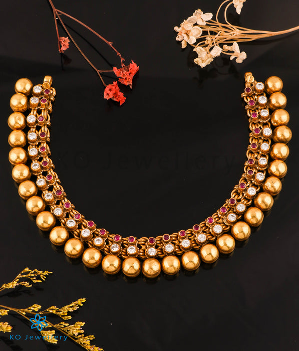 The Pratham Silver Antique Gemstone Necklace
