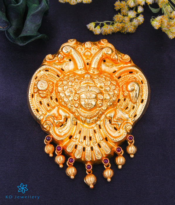 Nakkasi Temple Pendant, Pure silver temple jewellery online India.