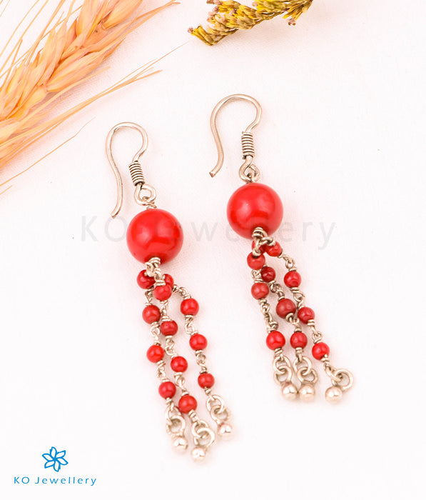 The Coral Silver Gemstone Earring