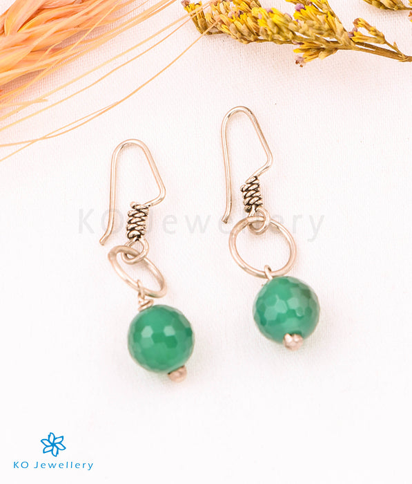 The Green Onyx Silver Gemstone Earring