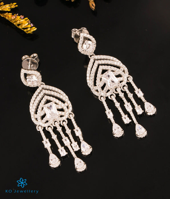 Buy Silver Chandelier Danglers with Faux Diamond Drops KALKI Fashion India