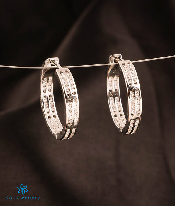 The Glowing Sparkle Silver Hoops
