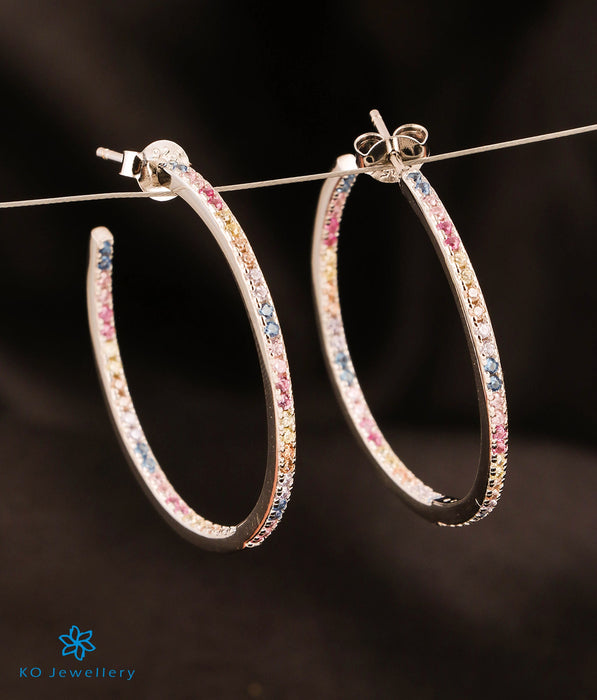 The Colour Sparkle Silver Hoops