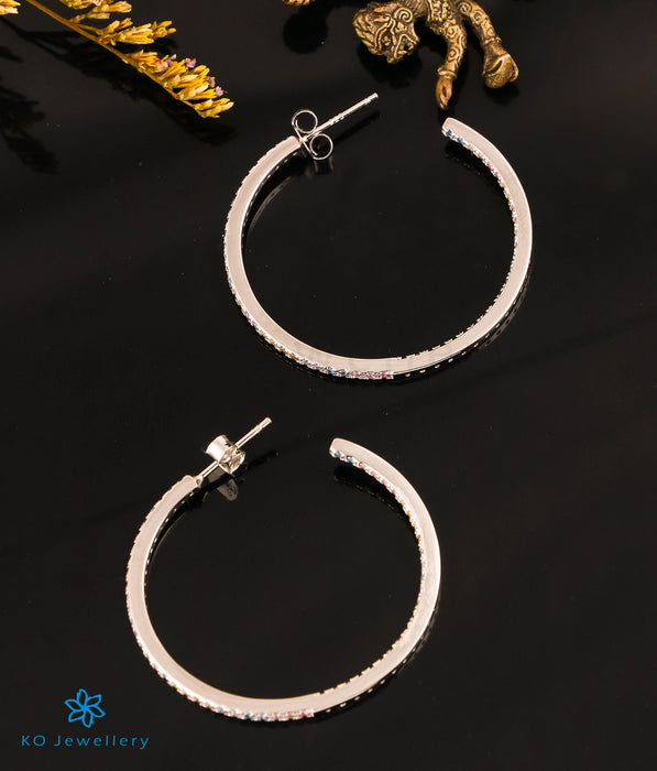 The Colour Sparkle Silver Hoops