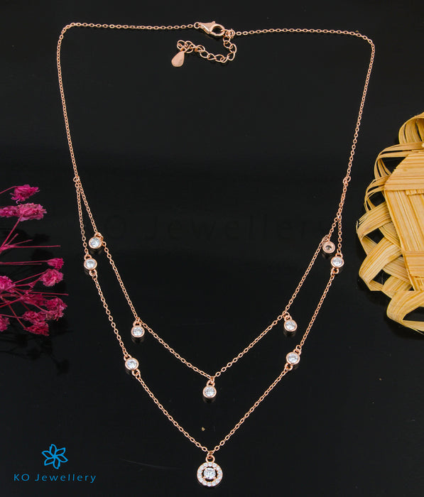 The Adore Silver Rose-gold Layered Necklace