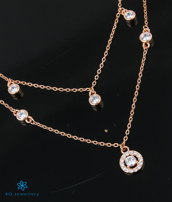 The Adore Silver Rose-gold Layered Necklace