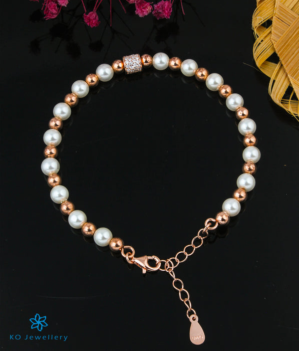 The Estelle Silver & Pearl Rosegold Bracelet