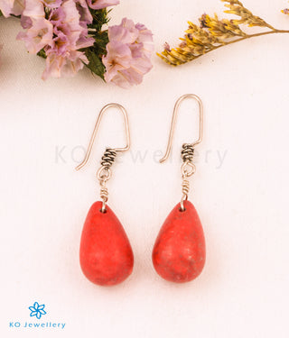 The Coral Silver Gemstone Earring