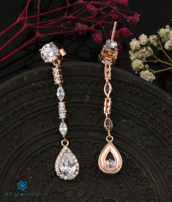 The Celestia Silver Rose-Gold Earrings