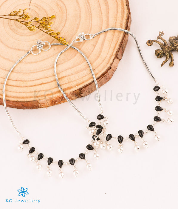 Copy of The Abhigna Silver Blackbead Anklets