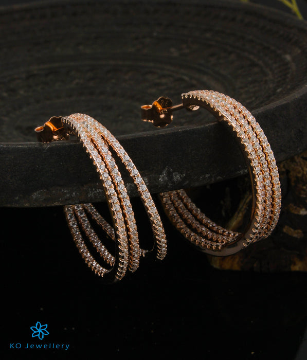 The Circlet Silver Rose-Gold Hoop Earrings