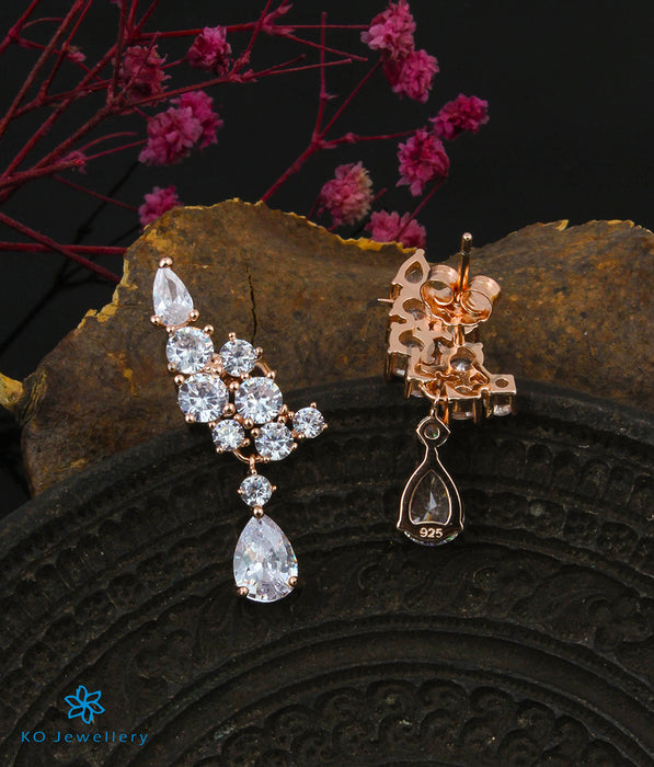 The Snowflake Silver Rose-Gold Earrings