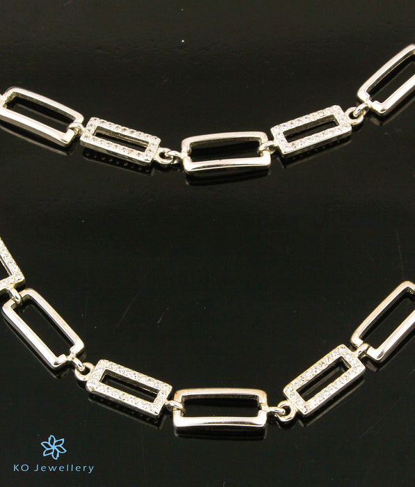 The Squared Silver Anklets