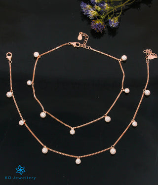 The Bling Silver Rose-gold Anklets