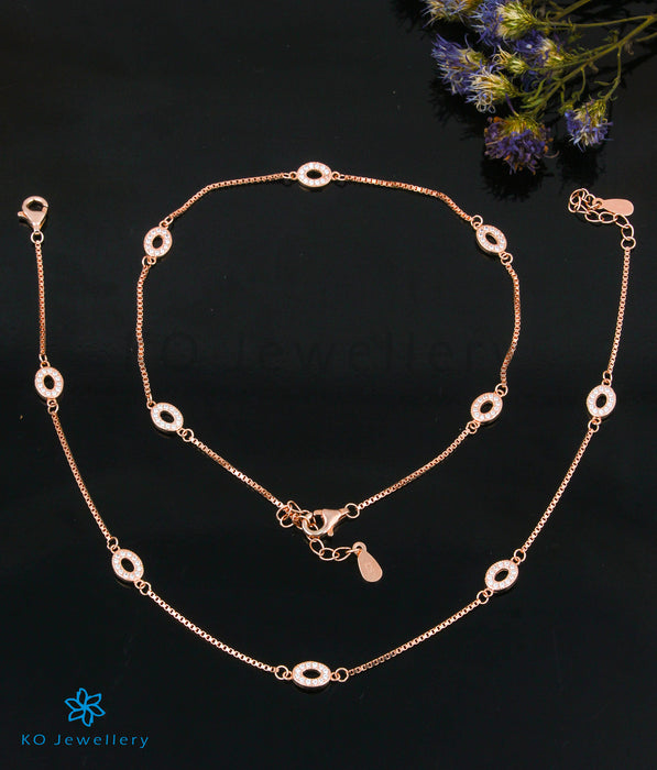 The Circlet Silver Rose-gold Anklets