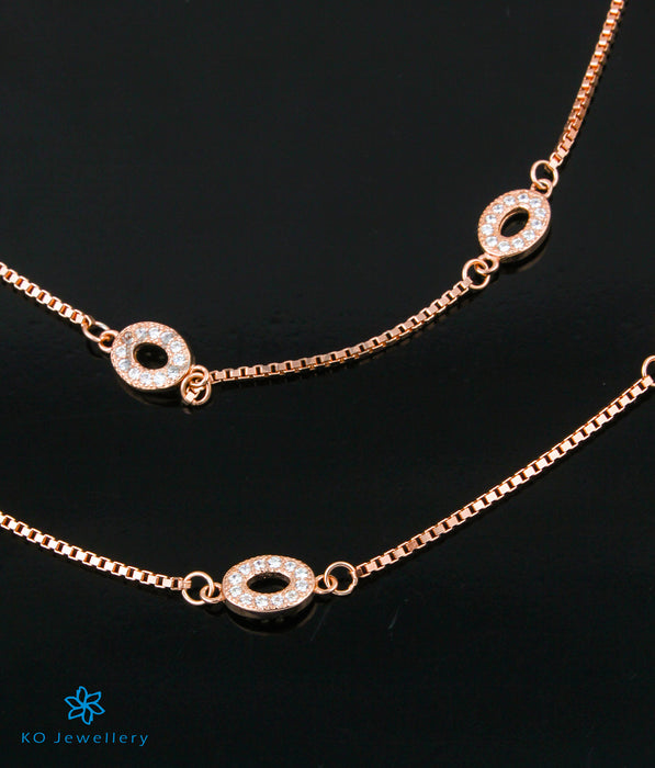 The Circlet Silver Rose-gold Anklets