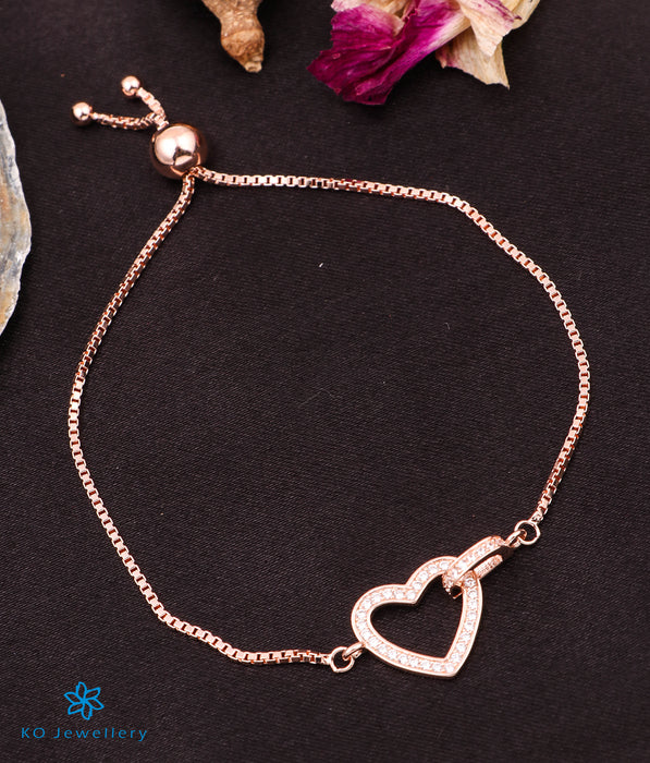 The Lusia Silver Heart Rose-gold Bracelet