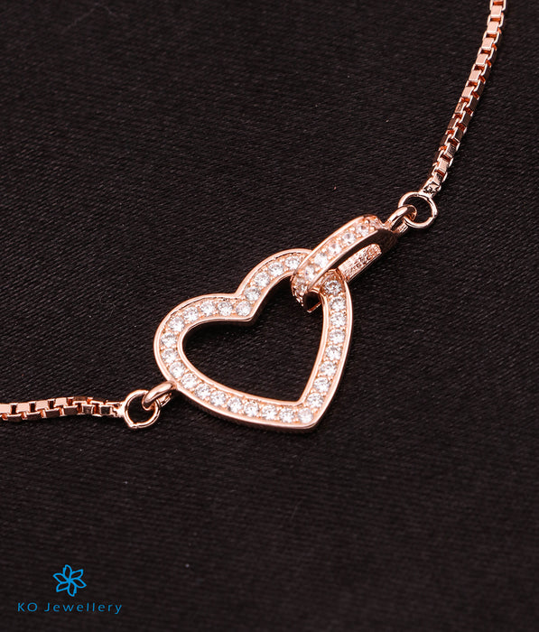 The Lusia Silver Heart Rose-gold Bracelet