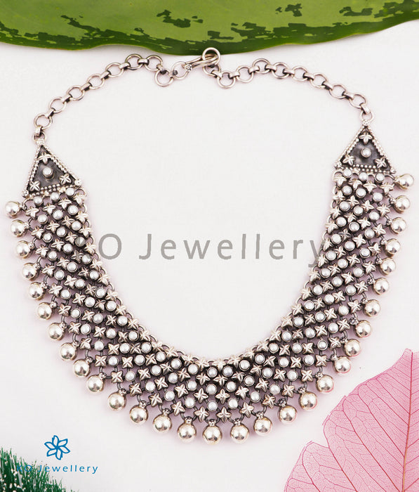 The Urmika Silver Pearl Necklace (4 layers)