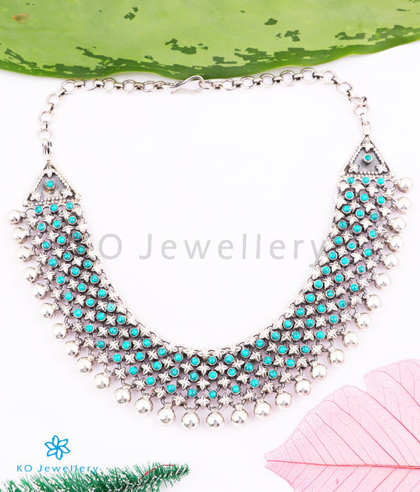 The Nilavarna Silver Turquoise Necklace (4 layers)