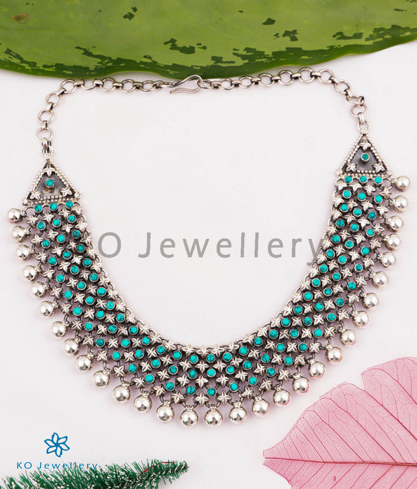 The Nilavarna Silver Turquoise Necklace (4 layers)