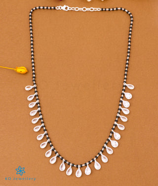 The Akshat Silver Beads Necklace (White)