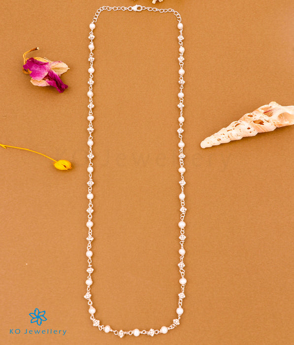 The Madhuja Silver Pearl Necklace