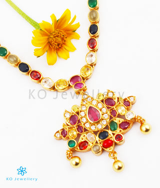 The Paridhi Silver Navratna Necklace