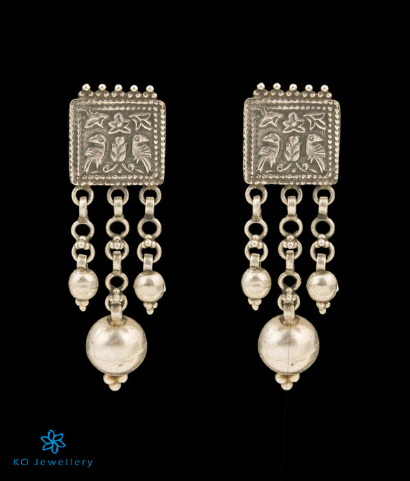 The Punita Silver Peacock Earrings
