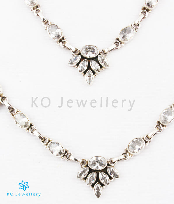 The Kamna Silver Gemstone Anklets (White)