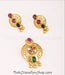 Buy online hand crafted gold dipped  silver navratna pendant set for women