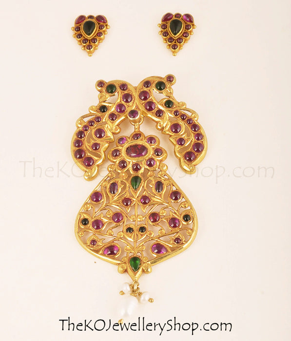 Antique finish South Indian temple jewellery set online