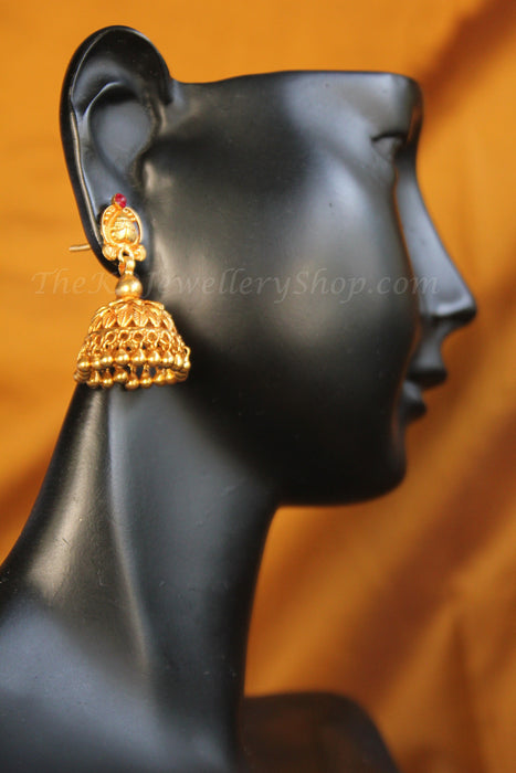 Handcrafted pure silver gold dipped jhumka buy online 