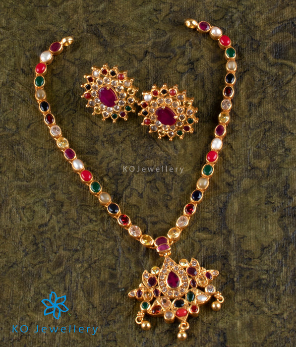 The Paridhi Silver Navratna Necklace