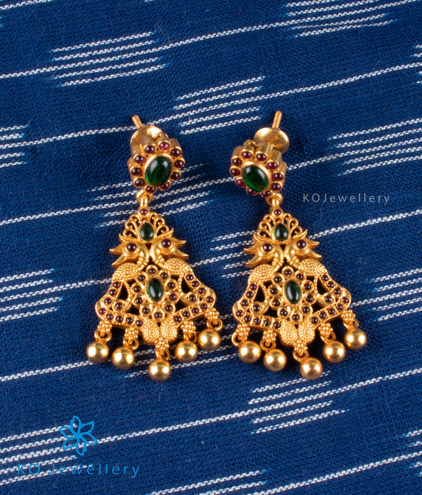 The Soma Silver Peacock Earrings