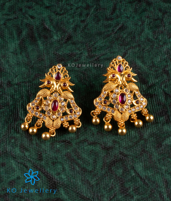 The Sahana Silver Peacock Earrings