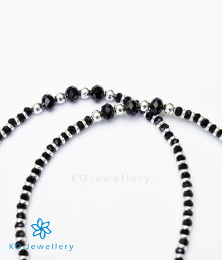 The Shyama Silver Black-bead Anklets