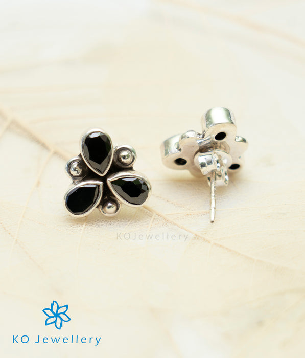The Anish Silver Gemstone Earrings (Black)