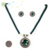 The Silver Sun Necklace Set in Green - KO Jewellery