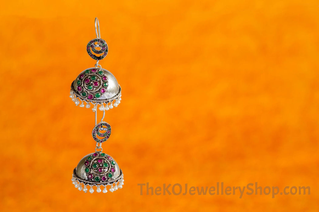 The Kumuda Silver Jhumka - KO Jewellery