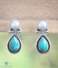 Simple and elegant turquoise and pearl earrings India