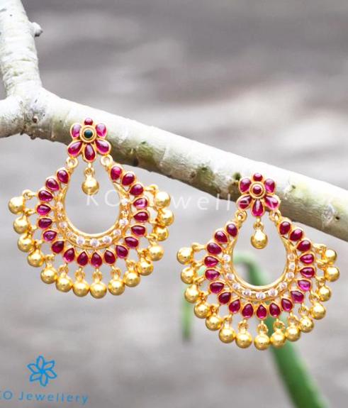 Multicolored Jadau Chandbali Earrings in Gold Plated Silver ER 326 – Deccan  Jewelry